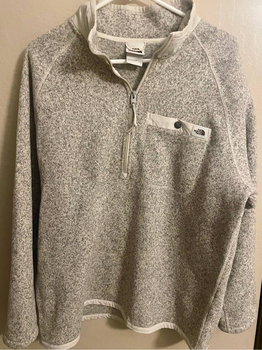 The North Face Men’s Heather Grey Quarter-Zip Fleece Sweater